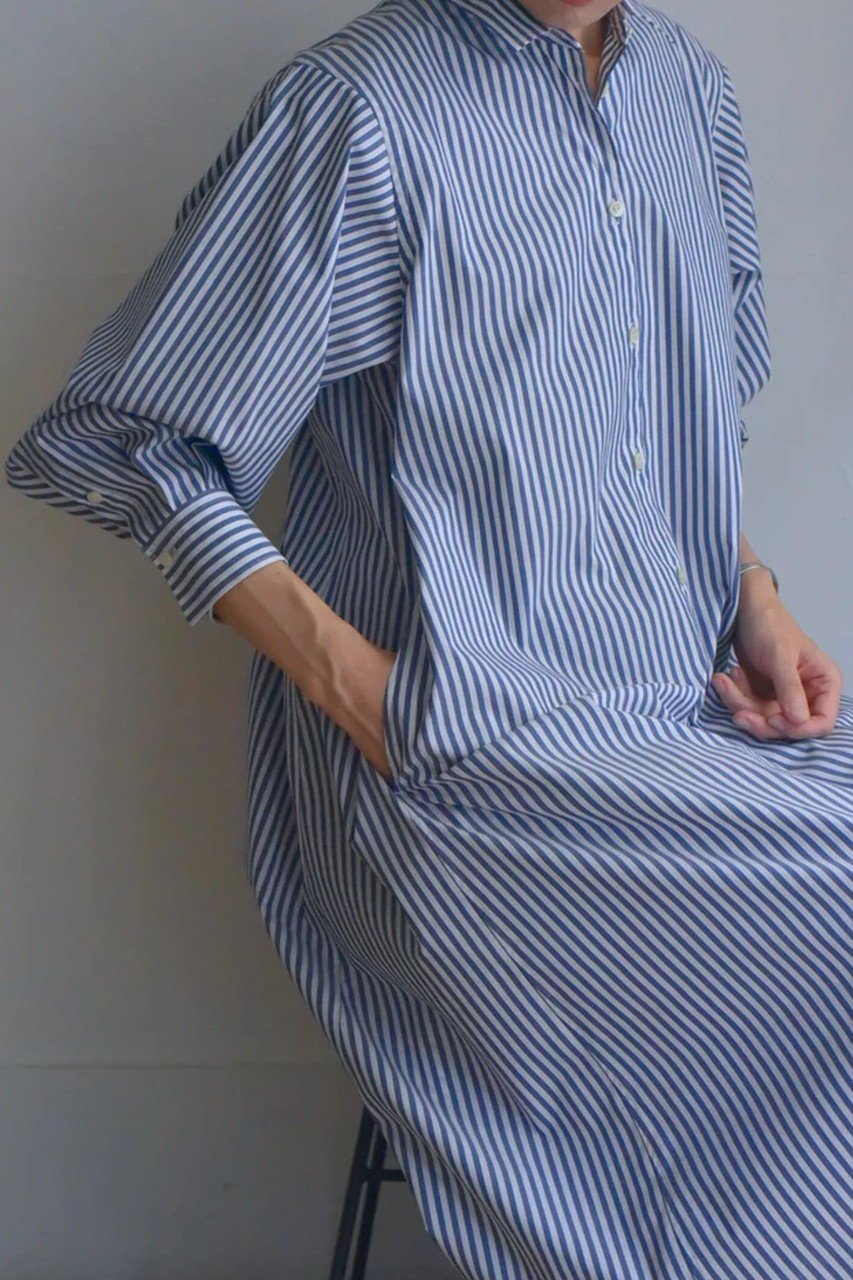 【レリル/lelill】のピマソロ フレアシャツOP 人気、トレンドファッション・服の通販 founy(ファニー) 　ファッション　Fashion　レディースファッション　Fashion for Women　ワンピース　Dresses　チュニック　Tunic Tops & Dresses　チュニック　Tunic, Long Top　フレア　Flare, Flared　ブロード　Broadcloth, Fine Cotton　ベーシック　Basic, Essential　ロング　Long, Long-Length　エレガント 上品　Elegant　定番　Standard, Basic Item　other-8|ID: prp329100004393605 ipo3291000000032881353
