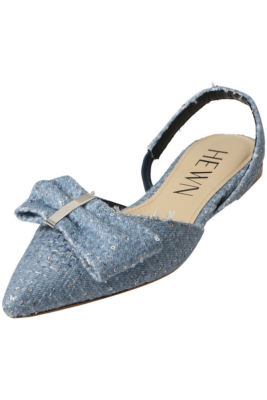 【ヒューン/HEWN】のリボンスリングバックシューズ 人気、トレンドファッション・服の通販 founy(ファニー) 　ファッション　Fashion　レディースファッション　Fashion for Women　バッグ　Bags　シューズ　Shoes, Footwear　シルバー　Silver, Metallic Silver　スパンコール　Sequins, Sequin Embellishment　ツイード　Twill, Twill Weave　ファブリック　Fabric, Textile　フラット　Flat, Flat Shoes　リボン　Ribbon, Bow　other-5|ID: prp329100004393617 ipo3291000000034953386