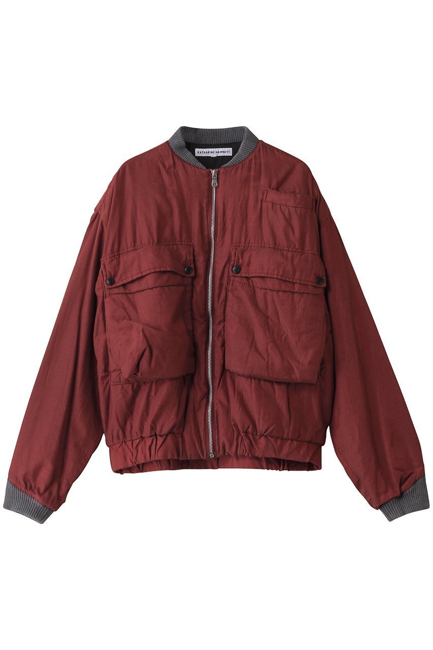【キャサリンハムネット/KATHARINE HAMNETT LONDON】の【UNISEX】キュプラコットンボンバージャケット インテリア・キッズ・メンズ・レディースファッション・服の通販 founy(ファニー) 　ファッション　Fashion　レディースファッション　Fashion for Women　アウター　Coat / Outerwear Collection　レディースジャケット・軽アウター　Jackets　ブルゾンジャケット・スポーティアウター　Blouson Jackets　ユニセックス　Unisex, Genderless　キュプラ　Cupro, Eco Fabric　ジャケット　Jacket, Outerwear　ツイル　Twist, Twisted Detail　ビッグ　Big, Oversized　ビンテージ　Vintage, Retro Style　ブルゾン　Blouson, Bomber Jacket　ポケット　Pocket, Pocket Detail　定番　Standard, Basic Item　軽量　Lightweight, Ultra Light　ダークレッド|ID: prp329100004393636 ipo3291000000032962890