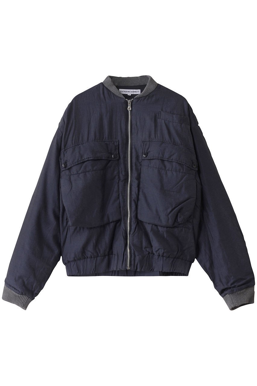 【キャサリンハムネット/KATHARINE HAMNETT LONDON】の【UNISEX】キュプラコットンボンバージャケット インテリア・キッズ・メンズ・レディースファッション・服の通販 founy(ファニー) 　ファッション　Fashion　レディースファッション　Fashion for Women　アウター　Coat / Outerwear Collection　レディースジャケット・軽アウター　Jackets　ブルゾンジャケット・スポーティアウター　Blouson Jackets　ユニセックス　Unisex, Genderless　キュプラ　Cupro, Eco Fabric　ジャケット　Jacket, Outerwear　ツイル　Twist, Twisted Detail　ビッグ　Big, Oversized　ビンテージ　Vintage, Retro Style　ブルゾン　Blouson, Bomber Jacket　ポケット　Pocket, Pocket Detail　定番　Standard, Basic Item　軽量　Lightweight, Ultra Light　ネイビー|ID: prp329100004393636 ipo3291000000035490593