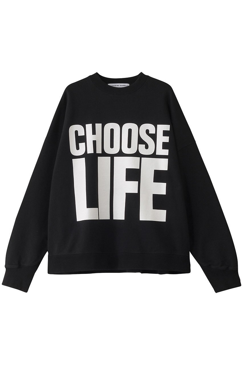 【キャサリンハムネット/KATHARINE HAMNETT LONDON】の【UNISEX】スローガンプルオーバー インテリア・キッズ・メンズ・レディースファッション・服の通販 founy(ファニー) 　ファッション　Fashion　レディースファッション　Fashion for Women　トップス・カットソー　Cut & Sew Tops　シャツ・ブラウス・オフィスカジュアル　Elegant Blouses & Button-Ups　ロングTシャツ・Tシャツ　Longline T-Shirts & Tees　カジュアルプルオーバー・ニットトップス　Pullovers & Knit Tops / Casual Pullovers　カットソー・ベーシックTシャツ　Cut-and-Sewn Tops / Stretch Tees & Basics　ユニセックス　Unisex, Genderless　スリーブ　Sleeve, Long Sleeve / Short Sleeve　ビンテージ　Vintage, Retro Style　ロング　Long, Long-Length　ブラック|ID: prp329100004393640 ipo3291000000032873042