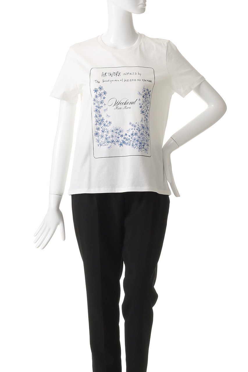 【マックスマーラ/Max Mara】の【Weekend Max Mara】TEIERA ジャージーコットンプリントTシャツ 人気、トレンドファッション・服の通販 founy(ファニー) 　ファッション　Fashion　レディースファッション　Fashion for Women　トップス・カットソー　Cut & Sew Tops　シャツ・ブラウス・オフィスカジュアル　Elegant Blouses & Button-Ups　ロングTシャツ・Tシャツ　Longline T-Shirts & Tees　カットソー・ベーシックTシャツ　Cut-and-Sewn Tops / Stretch Tees & Basics　おすすめ　Recommended / Our Picks　インナー　Innerwear　コンパクト　Compact, Small Size　ショート　Short, Short Length　スリーブ　Sleeve, Long Sleeve / Short Sleeve　プリント　Print, Printed Pattern　other-2|ID: prp329100004393642 ipo3291000000032858420