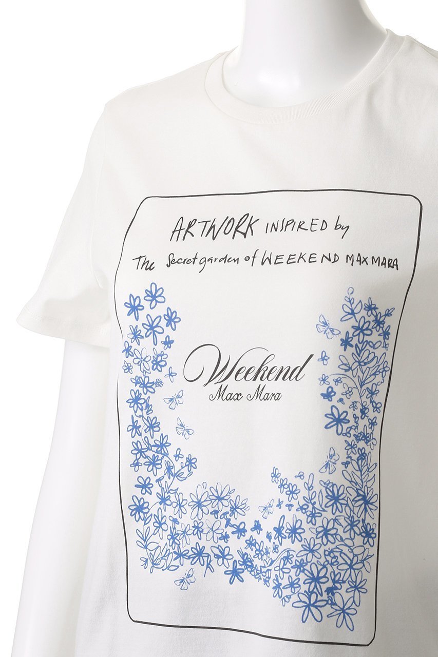 【マックスマーラ/Max Mara】の【Weekend Max Mara】TEIERA ジャージーコットンプリントTシャツ 人気、トレンドファッション・服の通販 founy(ファニー) 　ファッション　Fashion　レディースファッション　Fashion for Women　トップス・カットソー　Cut & Sew Tops　シャツ・ブラウス・オフィスカジュアル　Elegant Blouses & Button-Ups　ロングTシャツ・Tシャツ　Longline T-Shirts & Tees　カットソー・ベーシックTシャツ　Cut-and-Sewn Tops / Stretch Tees & Basics　おすすめ　Recommended / Our Picks　インナー　Innerwear　コンパクト　Compact, Small Size　ショート　Short, Short Length　スリーブ　Sleeve, Long Sleeve / Short Sleeve　プリント　Print, Printed Pattern　other-5|ID: prp329100004393642 ipo3291000000032858436