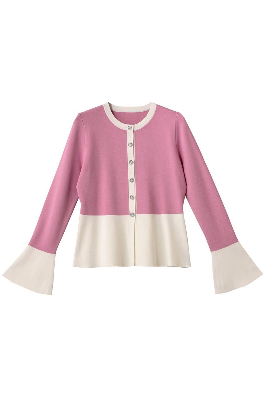 【アルアバイル/allureville】の【Loulou Willoughby】ウエストキリカエカーディガン インテリア・キッズ・メンズ・レディースファッション・服の通販 founy(ファニー) 　ファッション　Fashion　レディースファッション　Fashion for Women　トップス・カットソー　Cut & Sew Tops　ニット　Knit Tops & Sweaters　カーディガン・羽織り　Layered Style Cardigans　カーディガン　Cardigan, Knitwear　スリット　Slit, Slit Detail　フレア　Flare, Flared　ピンク|ID: prp329100004393644 ipo3291000000032949199