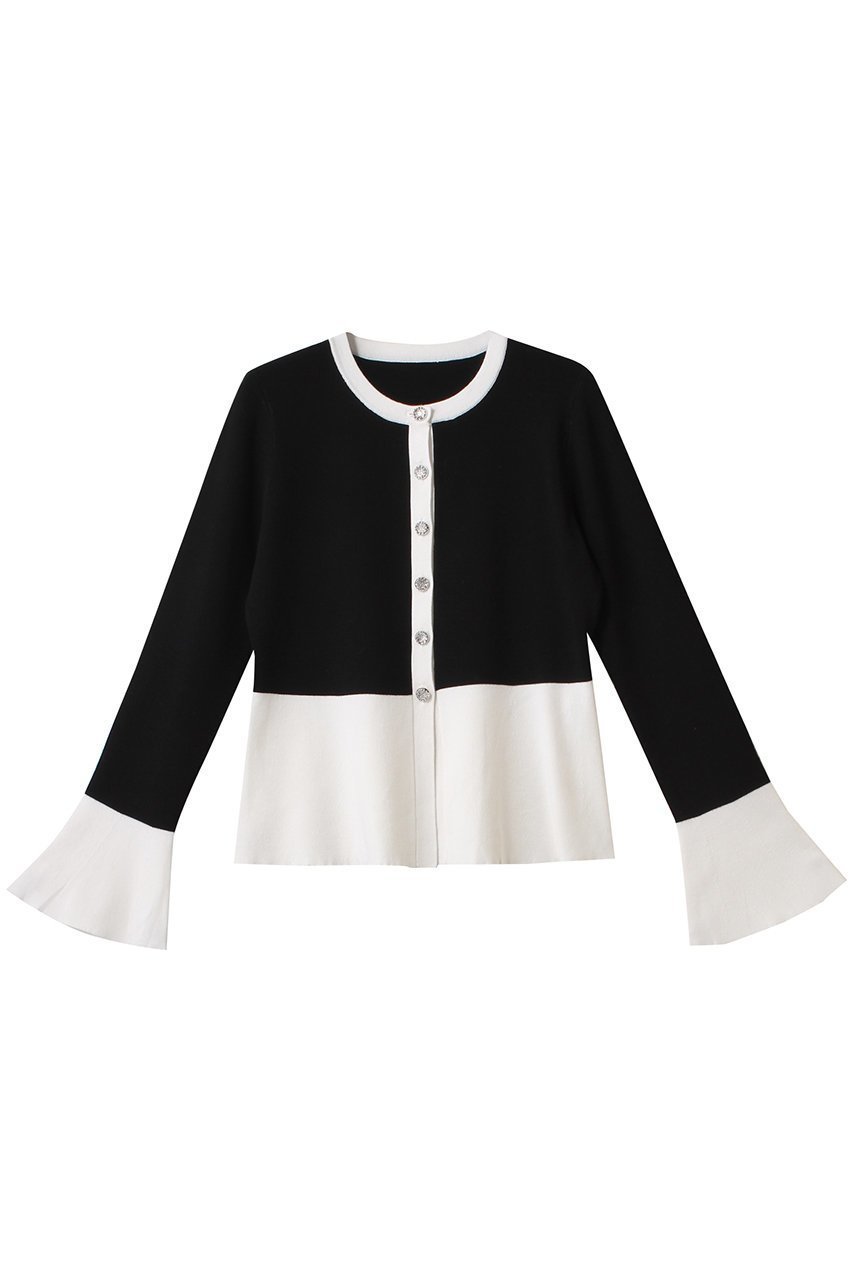 【アルアバイル/allureville】の【Loulou Willoughby】ウエストキリカエカーディガン インテリア・キッズ・メンズ・レディースファッション・服の通販 founy(ファニー) 　ファッション　Fashion　レディースファッション　Fashion for Women　トップス・カットソー　Cut & Sew Tops　ニット　Knit Tops & Sweaters　カーディガン・羽織り　Layered Style Cardigans　カーディガン　Cardigan, Knitwear　スリット　Slit, Slit Detail　フレア　Flare, Flared　ブラック|ID: prp329100004393644 ipo3291000000032949205