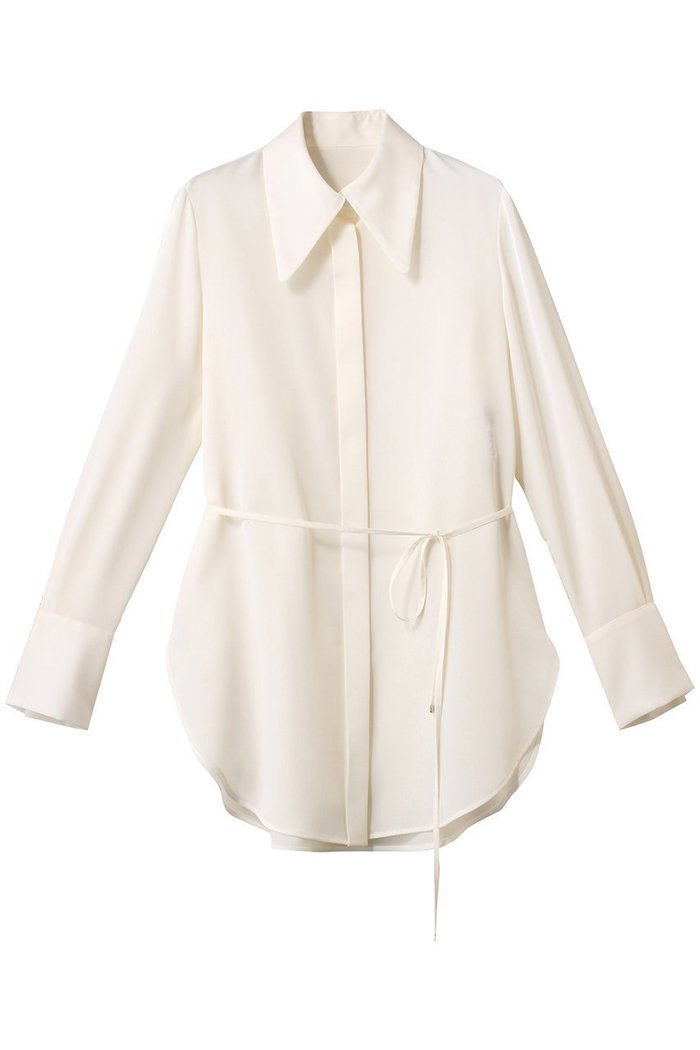 【アルアバイル/allureville】の【Loulou Willoughby】ビッグカラーロングシャツ インテリア・キッズ・メンズ・レディースファッション・服の通販 founy(ファニー) https://founy.com/ ファッション Fashion レディースファッション Fashion for Women トップス・カットソー Cut & Sew Tops シャツ・ブラウス・オフィスカジュアル Elegant Blouses & Button-Ups シンプル Simple, Minimal スリーブ Sleeve, Long Sleeve / Short Sleeve ドレープ Drape, Draping Fabric ファブリック Fabric, Textile リボン Ribbon, Bow ロング Long, Long-Length エレガント 上品 Elegant |ID: prp329100004393645 ipo3291000000036397417