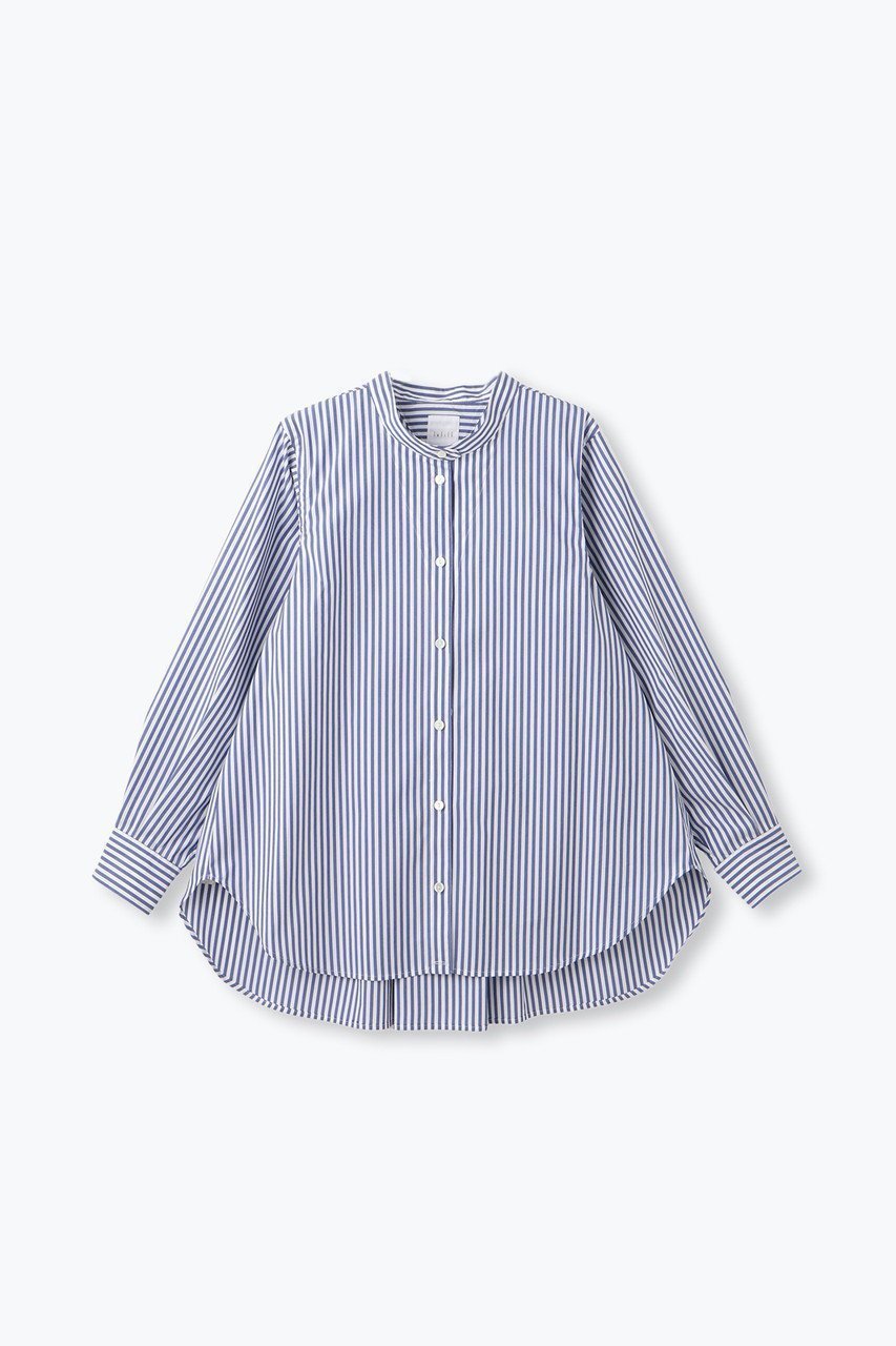 【レリル/lelill】のピマソロ フレアシャツ インテリア・キッズ・メンズ・レディースファッション・服の通販 founy(ファニー) 　ファッション　Fashion　レディースファッション　Fashion for Women　トップス・カットソー　Cut & Sew Tops　シャツ・ブラウス・オフィスカジュアル　Elegant Blouses & Button-Ups　シンプル　Simple, Minimal　ストレッチ　Stretch, Stretchy Fabric　スリーブ　Sleeve, Long Sleeve / Short Sleeve　フレア　Flare, Flared　フロント　Front, Front Design　ロング　Long, Long-Length　定番　Standard, Basic Item　ストライプ|ID: prp329100004393690 ipo3291000000032869193