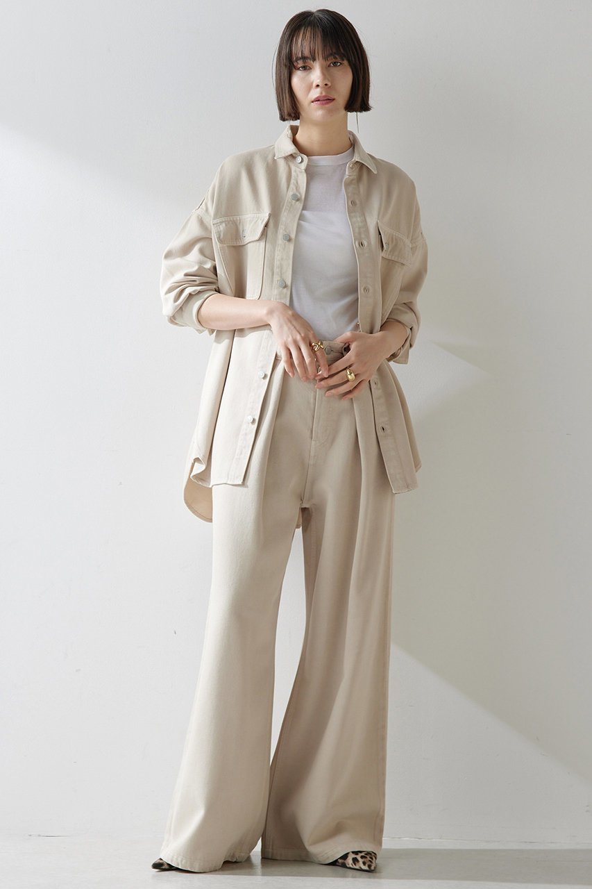 【ウィムガゼット/Whim Gazette】のドロップデニムシャツ 人気、トレンドファッション・服の通販 founy(ファニー) 　ファッション　Fashion　レディースファッション　Fashion for Women　トップス・カットソー　Cut & Sew Tops　シャツ・ブラウス・オフィスカジュアル　Elegant Blouses & Button-Ups　おすすめ　Recommended / Our Picks　ケミカル　Chemical, Chemical Wash　スリーブ　Sleeve, Long Sleeve / Short Sleeve　セットアップ　Set-Up, Coordinated Outfit　デニム　Denim, Jeans Material　ドット　Polka Dot, Dot Pattern　ドレープ　Drape, Draping Fabric　バランス　Balance, Style Balance　ボトム　Bottoms, Lower Wear　ポケット　Pocket, Pocket Detail　ロング　Long, Long-Length　ヴィンテージ　Vintage Style　other-2|ID: prp329100004394928 ipo3291000000036064587