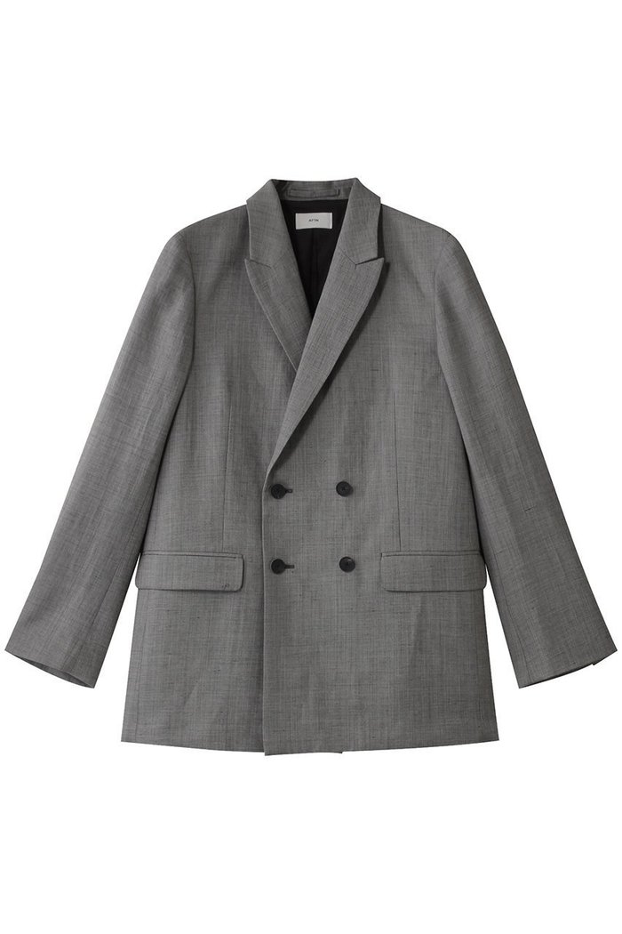 【エイトン/ATON】のWOOL LINEN SHARKSKIN ダブル ブレスト ジャケット インテリア・キッズ・メンズ・レディースファッション・服の通販 founy(ファニー) https://founy.com/ ファッション Fashion レディースファッション WOMEN アウター Coat Outerwear ジャケット Jackets ジャケット Jacket セットアップ Set Up ダブル Double バランス Balance ビジネス 仕事 通勤 Business フォーマル Formal ボックス Box リネン Linen |ID: prp329100004394931 ipo3291000000030730452