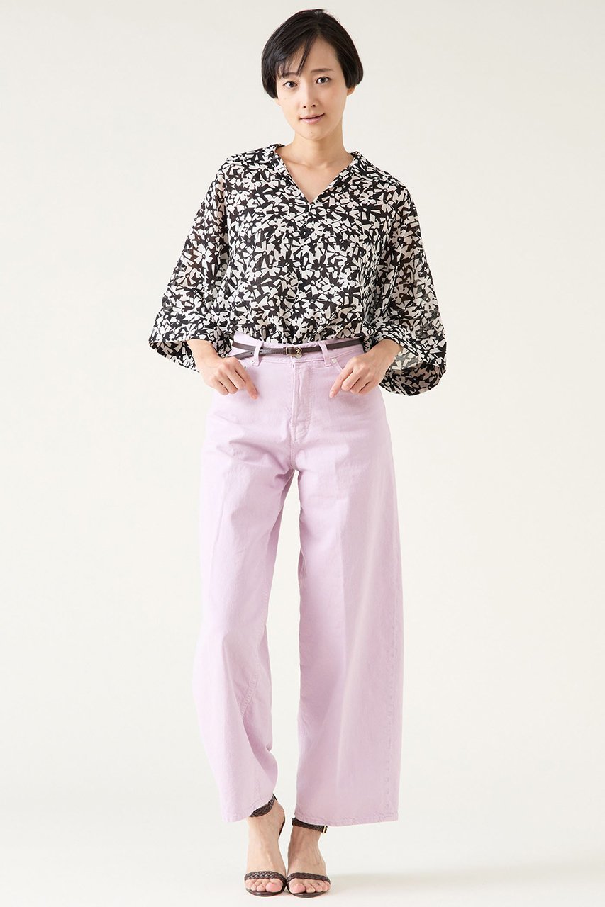 【マルティニーク/martinique】のフラワーブラウス(セットアップ可) 人気、トレンドファッション・服の通販 founy(ファニー) 　ファッション　Fashion　レディースファッション　Fashion for Women　トップス・カットソー　Cut & Sew Tops　シャツ・ブラウス・オフィスカジュアル　Elegant Blouses & Button-Ups　おすすめ　Recommended / Our Picks　シンプル　Simple, Minimal　スリーブ　Sleeve, Long Sleeve / Short Sleeve　セットアップ　Set-Up, Coordinated Outfit　フラワー　Flower, Floral　ロング　Long, Long-Length　再入荷　Restock / Back in Stock　半袖　Short Sleeve, Half Sleeve　夏　Summer　other-4|ID: prp329100004394951 ipo3291000000032704805