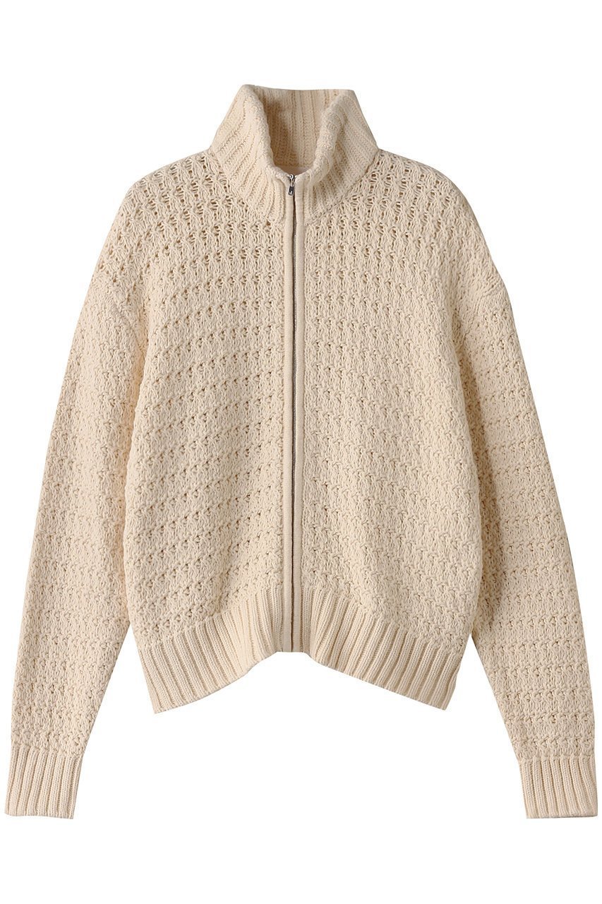 【ガリャルダガランテ/GALLARDAGALANTE】の【HERITANOVUM】ツィードジップニット インテリア・キッズ・メンズ・レディースファッション・服の通販 founy(ファニー) 　ファッション　Fashion　レディースファッション　Fashion for Women　トップス・カットソー　Cut & Sew Tops　ニット　Knit Tops & Sweaters　カジュアルプルオーバー・ニットトップス　Pullovers & Knit Tops / Casual Pullovers　おすすめ　Recommended / Our Picks　スタンダード　Standard, Basic　春　Spring　透かし　Cut-Out, Lacework　アイボリー|ID: prp329100004394953 ipo3291000000035655549