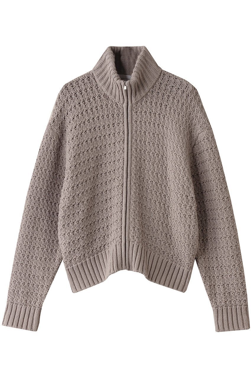 【ガリャルダガランテ/GALLARDAGALANTE】の【HERITANOVUM】ツィードジップニット インテリア・キッズ・メンズ・レディースファッション・服の通販 founy(ファニー) 　ファッション　Fashion　レディースファッション　Fashion for Women　トップス・カットソー　Cut & Sew Tops　ニット　Knit Tops & Sweaters　カジュアルプルオーバー・ニットトップス　Pullovers & Knit Tops / Casual Pullovers　おすすめ　Recommended / Our Picks　スタンダード　Standard, Basic　春　Spring　透かし　Cut-Out, Lacework　グレージュ|ID: prp329100004394953 ipo3291000000035655551