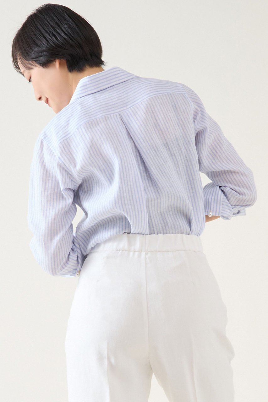 【マルティニーク/martinique】の《定番》リネンパールスキッパーシャツ 人気、トレンドファッション・服の通販 founy(ファニー) 　ファッション　Fashion　レディースファッション　Fashion for Women　トップス・カットソー　Cut & Sew Tops　シャツ・ブラウス・オフィスカジュアル　Elegant Blouses & Button-Ups　エレガント 上品　Elegant　スキッパー　Skipper, Open Collar　スリーブ　Sleeve, Long Sleeve / Short Sleeve　パール　Pearl, Pearl Accent　フェミニン　Feminine, Girly　リネン　Linen, Linen Fabric　ロング　Long, Long-Length　夏　Summer　定番　Standard, Basic Item　other-3|ID: prp329100004394965 ipo3291000000032840096