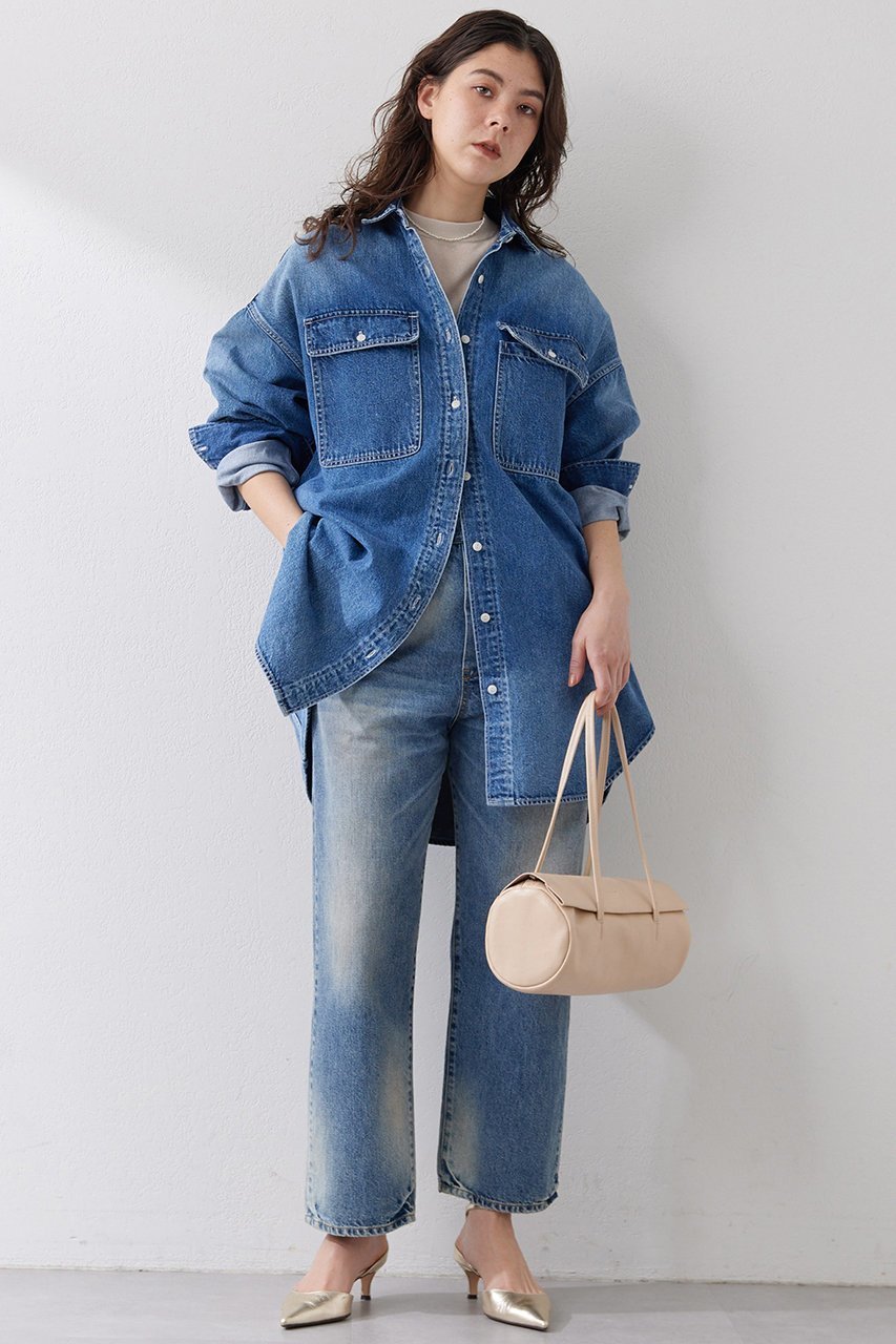 【ウィムガゼット/Whim Gazette】のDENIMシャツワンピース 人気、トレンドファッション・服の通販 founy(ファニー) 　ファッション　Fashion　レディースファッション　Fashion for Women　ワンピース　Dresses　シャツワンピース / 1枚で着映えコーデ　Shirt Dresses　トップス・カットソー　Cut & Sew Tops　グラデーション　Gradient, Ombre　スリーブ　Sleeve, Long Sleeve / Short Sleeve　デニム　Denim, Jeans Material　フラップ　Flap, Flap Pocket　ポケット　Pocket, Pocket Detail　ロング　Long, Long-Length　定番　Standard, Basic Item　other-2|ID: prp329100004394969 ipo3291000000032841586