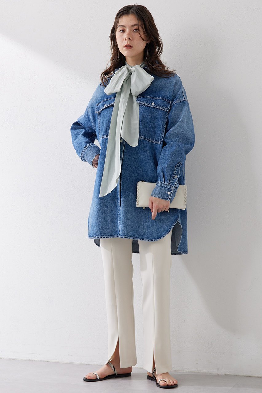 【ウィムガゼット/Whim Gazette】のDENIMシャツワンピース 人気、トレンドファッション・服の通販 founy(ファニー) 　ファッション　Fashion　レディースファッション　Fashion for Women　ワンピース　Dresses　シャツワンピース / 1枚で着映えコーデ　Shirt Dresses　トップス・カットソー　Cut & Sew Tops　グラデーション　Gradient, Ombre　スリーブ　Sleeve, Long Sleeve / Short Sleeve　デニム　Denim, Jeans Material　フラップ　Flap, Flap Pocket　ポケット　Pocket, Pocket Detail　ロング　Long, Long-Length　定番　Standard, Basic Item　other-3|ID: prp329100004394969 ipo3291000000032841591