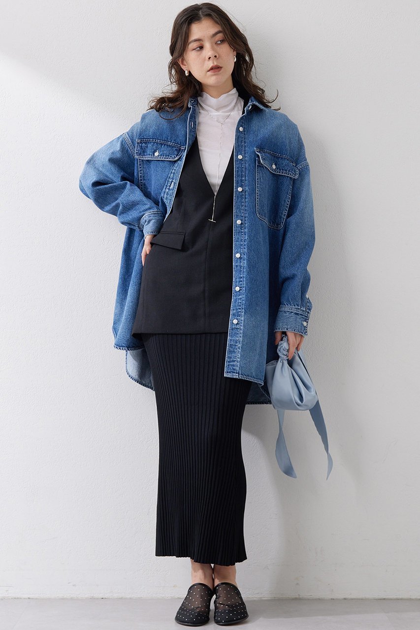【ウィムガゼット/Whim Gazette】のDENIMシャツワンピース 人気、トレンドファッション・服の通販 founy(ファニー) 　ファッション　Fashion　レディースファッション　Fashion for Women　ワンピース　Dresses　シャツワンピース / 1枚で着映えコーデ　Shirt Dresses　トップス・カットソー　Cut & Sew Tops　グラデーション　Gradient, Ombre　スリーブ　Sleeve, Long Sleeve / Short Sleeve　デニム　Denim, Jeans Material　フラップ　Flap, Flap Pocket　ポケット　Pocket, Pocket Detail　ロング　Long, Long-Length　定番　Standard, Basic Item　other-5|ID: prp329100004394969 ipo3291000000032841603