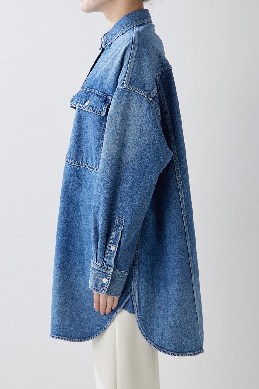【ウィムガゼット/Whim Gazette】のDENIMシャツワンピース 人気、トレンドファッション・服の通販 founy(ファニー) 　ファッション　Fashion　レディースファッション　Fashion for Women　ワンピース　Dresses　シャツワンピース / 1枚で着映えコーデ　Shirt Dresses　トップス・カットソー　Cut & Sew Tops　グラデーション　Gradient, Ombre　スリーブ　Sleeve, Long Sleeve / Short Sleeve　デニム　Denim, Jeans Material　フラップ　Flap, Flap Pocket　ポケット　Pocket, Pocket Detail　ロング　Long, Long-Length　定番　Standard, Basic Item　other-7|ID: prp329100004394969 ipo3291000000032841617