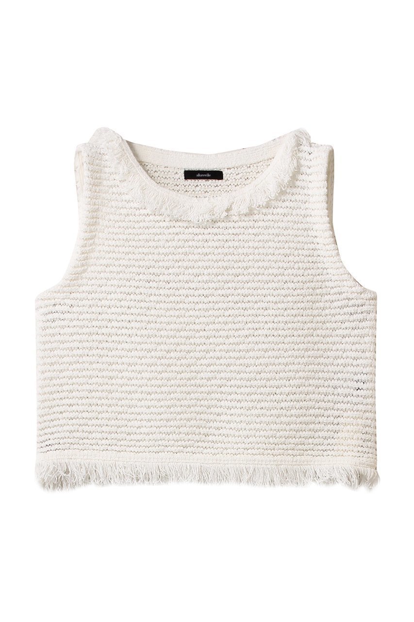 【アルアバイル/allureville】のミックスツィードジレプルオーバー 人気、トレンドファッション・服の通販 founy(ファニー) 　ファッション　Fashion　レディースファッション　Fashion for Women　トップス・カットソー　Cut & Sew Tops　ニット　Knit Tops & Sweaters　ベスト&ジレ / 重ね着スタイル　Vests & Gilets　カジュアルプルオーバー・ニットトップス　Pullovers & Knit Tops / Casual Pullovers　エレガント 上品　Elegant　コンパクト　Compact, Small Size　スラックス　Slacks, Dress Pants　ツイード　Twill, Twill Weave　デニム　Denim, Jeans Material　フォーマル　Formal, Dressy　フリンジ　Fringe, Tassel　ミックス　Mix, Mixed Style　 other-1|ID: prp329100004394979 ipo3291000000032706879