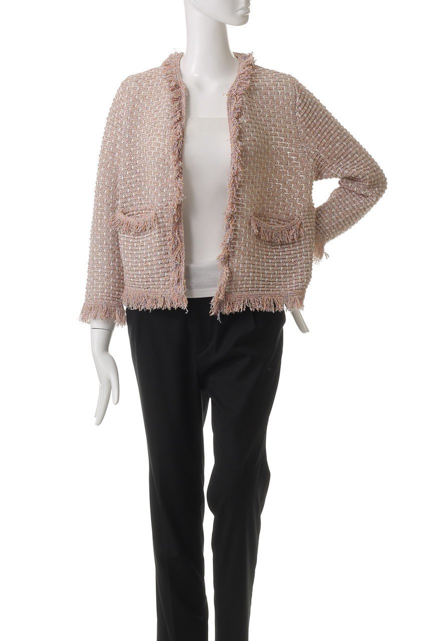 【アルアバイル/allureville】のミックスツィードニットジャケット 人気、トレンドファッション・服の通販 founy(ファニー) 　ファッション　Fashion　レディースファッション　Fashion for Women　アウター　Coat / Outerwear Collection　レディースジャケット・軽アウター　Jackets　カーディガン　Cardigan, Knitwear　コンパクト　Compact, Small Size　シンプル　Simple, Minimal　ジャケット　Jacket, Outerwear　ツイード　Twill, Twill Weave　デニム　Denim, Jeans Material　トレンド　Trend, Trending Now　ミックス　Mix, Mixed Style　エレガント 上品　Elegant　other-7|ID: prp329100004394980 ipo3291000000032706635