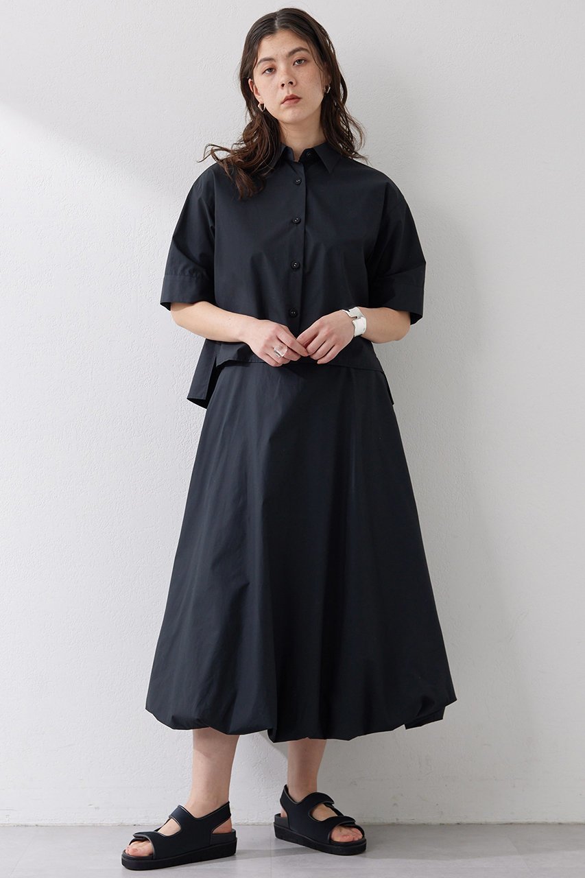 【ウィムガゼット/Whim Gazette】のタイプライターバルーンスカート インテリア・キッズ・メンズ・レディースファッション・服の通販 founy(ファニー) 　ファッション　Fashion　レディースファッション　Fashion for Women　スカート　Skirts　ロングスカート　Long Skirts / Maxi & Midi Skirts　おすすめ　Recommended / Our Picks　セットアップ　Set-Up, Coordinated Outfit　タイプライター　Typewriter Fabric, Crisp Cotton　バルーン　Balloon, Balloon Silhouette　フェミニン　Feminine, Girly　フォルム　Silhouette, Form　ベビー　Baby, Babywear　ロング　Long, Long-Length　再入荷　Restock / Back in Stock　ブラック|ID: prp329100004394982 ipo3291000000032824392