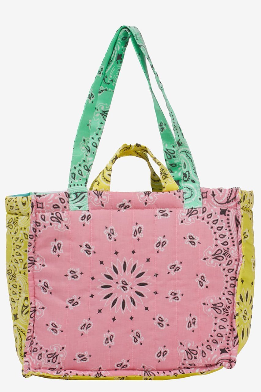 【サードマガジン/THIRD MAGAZINE】の【別注】【CALL IT BY YOUR NAME】ミディキルトトートバッグ インテリア・キッズ・メンズ・レディースファッション・服の通販 founy(ファニー) 　ファッション　Fashion　レディースファッション　Fashion for Women　バッグ　Bags　ハンド　Hand, Handmade　バンダナ　Bandana, Head Scarf　人気　Popular, Best Seller　別注　Limited Edition, Custom Order　PPK×YLW×MINT|ID: prp329100004397936 ipo3291000000035968981