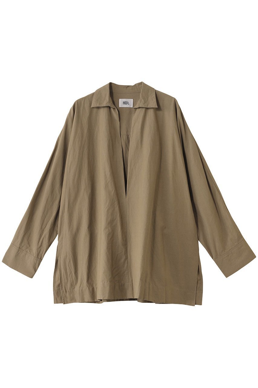 【ハー/HER.】のスキッパーカフタンシャツ インテリア・キッズ・メンズ・レディースファッション・服の通販 founy(ファニー) 　ファッション　Fashion　レディースファッション　Fashion for Women　トップス・カットソー　Cut & Sew Tops　シャツ・ブラウス・オフィスカジュアル　Elegant Blouses & Button-Ups　レディースパーカー・カジュアルフーディー　Casual Hoodies & Sweatshirts　スリーブ　Sleeve, Long Sleeve / Short Sleeve　バランス　Balance, Style Balance　ロング　Long, Long-Length　再入荷　Restock / Back in Stock　カーキ|ID: prp329100004400894 ipo3291000000032858171
