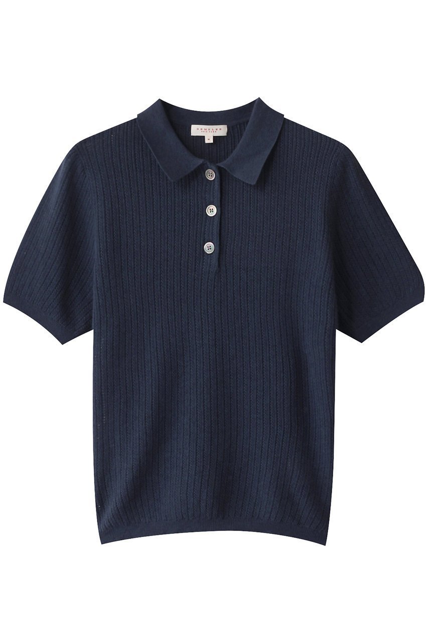 【デミーリー/DEMYLEE】のMADERA コットンシルク ニットポロ インテリア・キッズ・メンズ・レディースファッション・服の通販 founy(ファニー) 　ファッション　Fashion　レディースファッション　Fashion for Women　トップス・カットソー　Cut & Sew Tops　ニット　Knit Tops & Sweaters　カジュアルプルオーバー・ニットトップス　Pullovers & Knit Tops / Casual Pullovers　シルク　Silk, 100% Silk　デニム　Denim, Jeans Material　フィット　Fit, Slim Fit　ネイビー|ID: prp329100004403508 ipo3291000000032947564