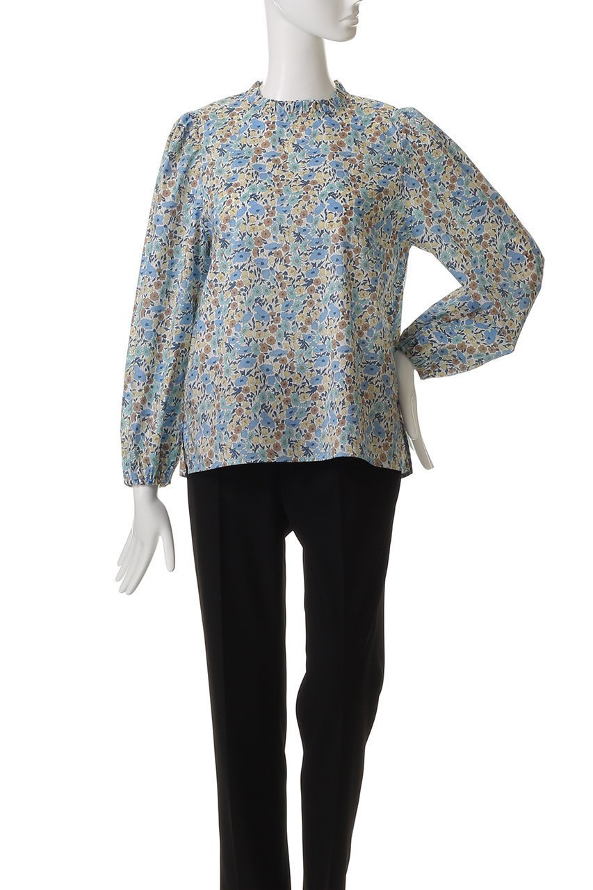 【アミカ/AMICA】のエターナルフラワーブラウス 人気、トレンドファッション・服の通販 founy(ファニー) 　ファッション　Fashion　レディースファッション　Fashion for Women　トップス・カットソー　Cut & Sew Tops　シャツ・ブラウス・オフィスカジュアル　Elegant Blouses & Button-Ups　ギャザー　Gathered, Ruffled　スリーブ　Sleeve, Long Sleeve / Short Sleeve　デニム　Denim, Jeans Material　プリント　Print, Printed Pattern　ロング　Long, Long-Length　other-2|ID: prp329100004403515 ipo3291000000032807621