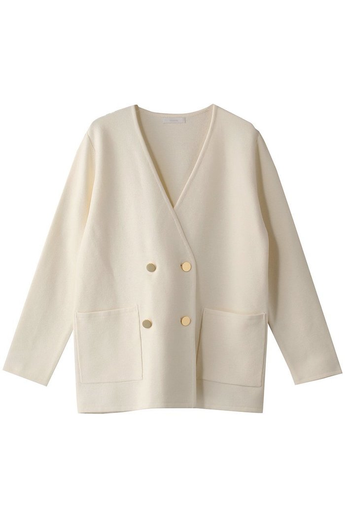 【アルアバイル/allureville】のセミダブルガーターニットジャケット インテリア・キッズ・メンズ・レディースファッション・服の通販 founy(ファニー) https://founy.com/ ファッション Fashion レディースファッション WOMEN アウター Coat Outerwear ジャケット Jackets おすすめ Recommend シンプル Simple ジャケット Jacket ダブル Double デニム Denim メタル Metal |ID: prp329100004403520 ipo3291000000030764532