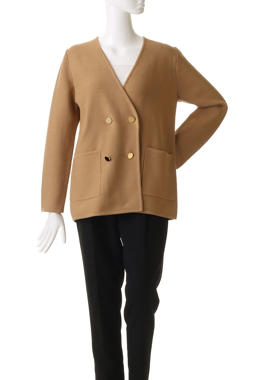 【アルアバイル/allureville】のセミダブルガーターニットジャケット 人気、トレンドファッション・服の通販 founy(ファニー)  ファッション Fashion レディースファッション Fashion for Women アウター Coat / Outerwear Collection レディースジャケット・軽アウター Jackets おすすめ Recommended / Our Picks シンプル Simple, Minimal ジャケット Jacket, Outerwear ダブル Double, Double-Breasted デニム Denim, Jeans Material メタル Metal, Metal Parts other-2|ID: prp329100004403520 ipo3291000000032950629
