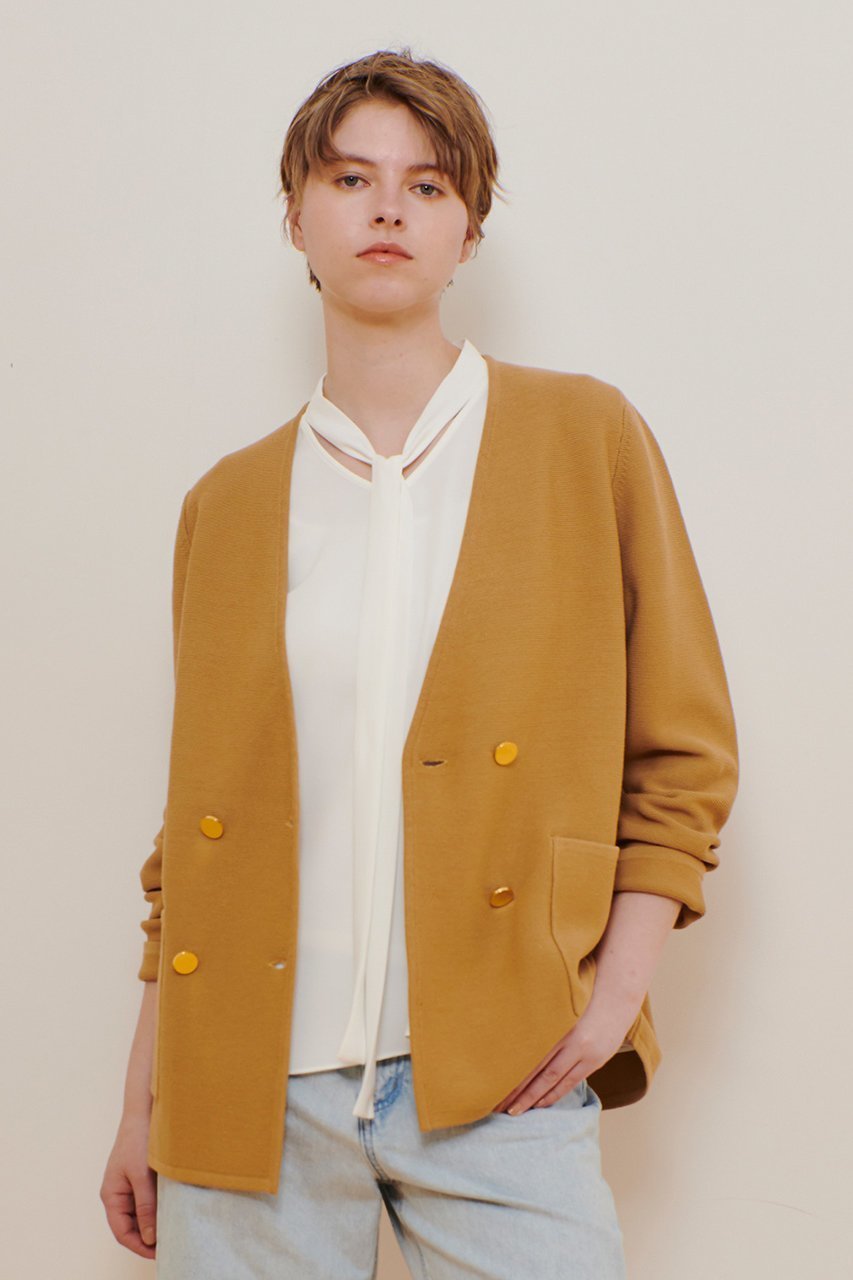 【アルアバイル/allureville】のセミダブルガーターニットジャケット 人気、トレンドファッション・服の通販 founy(ファニー)  ファッション Fashion レディースファッション Fashion for Women アウター Coat / Outerwear Collection レディースジャケット・軽アウター Jackets おすすめ Recommended / Our Picks シンプル Simple, Minimal ジャケット Jacket, Outerwear ダブル Double, Double-Breasted デニム Denim, Jeans Material メタル Metal, Metal Parts other-8|ID: prp329100004403520 ipo3291000000032950658