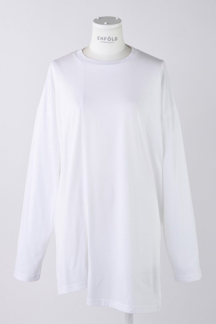 【エンフォルド/ENFOLD】のスビン天竺 スリットロングスリーブ Tシャツ インテリア・キッズ・メンズ・レディースファッション・服の通販 founy(ファニー) https://founy.com/ ファッション Fashion レディースファッション Fashion for Women トップス・カットソー Cut & Sew Tops シャツ・ブラウス・オフィスカジュアル Elegant Blouses & Button-Ups ロングTシャツ・Tシャツ Longline T-Shirts & Tees カットソー・ベーシックTシャツ Cut-and-Sewn Tops / Stretch Tees & Basics アシンメトリー Asymmetrical Style スリット Slit, Slit Detail スリーブ Sleeve, Long Sleeve / Short Sleeve ロング Long, Long-Length 切替 Switching, Contrast Panel |ID: prp329100004403528 ipo3291000000035810162