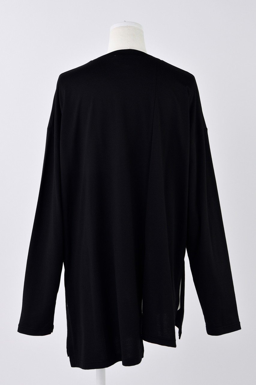 【エンフォルド/ENFOLD】のスビン天竺 スリットロングスリーブ Tシャツ 人気、トレンドファッション・服の通販 founy(ファニー) 　ファッション　Fashion　レディースファッション　Fashion for Women　トップス・カットソー　Cut & Sew Tops　シャツ・ブラウス・オフィスカジュアル　Elegant Blouses & Button-Ups　ロングTシャツ・Tシャツ　Longline T-Shirts & Tees　カットソー・ベーシックTシャツ　Cut-and-Sewn Tops / Stretch Tees & Basics　アシンメトリー　Asymmetrical Style　スリット　Slit, Slit Detail　スリーブ　Sleeve, Long Sleeve / Short Sleeve　ロング　Long, Long-Length　切替　Switching, Contrast Panel　other-3|ID: prp329100004403528 ipo3291000000035810169