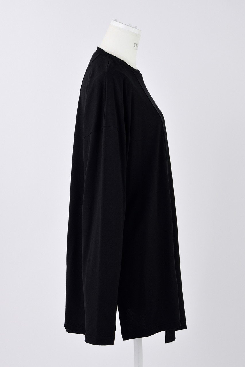 【エンフォルド/ENFOLD】のスビン天竺 スリットロングスリーブ Tシャツ 人気、トレンドファッション・服の通販 founy(ファニー) 　ファッション　Fashion　レディースファッション　Fashion for Women　トップス・カットソー　Cut & Sew Tops　シャツ・ブラウス・オフィスカジュアル　Elegant Blouses & Button-Ups　ロングTシャツ・Tシャツ　Longline T-Shirts & Tees　カットソー・ベーシックTシャツ　Cut-and-Sewn Tops / Stretch Tees & Basics　アシンメトリー　Asymmetrical Style　スリット　Slit, Slit Detail　スリーブ　Sleeve, Long Sleeve / Short Sleeve　ロング　Long, Long-Length　切替　Switching, Contrast Panel　other-4|ID: prp329100004403528 ipo3291000000035810171