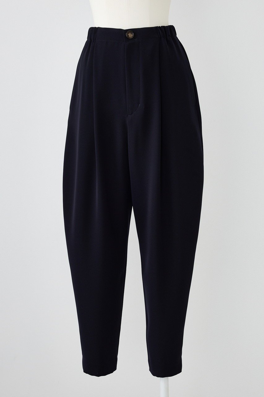 【エンフォルド/ENFOLD】のPEツイル キャロットPT/パンツ インテリア・キッズ・メンズ・レディースファッション・服の通販 founy(ファニー) 　ファッション　Fashion　レディースファッション　Fashion for Women　パンツ　Pants & Trousers　ギャザー　Gathered, Ruffled　ツイル　Twist, Twisted Detail　定番　Standard, Basic Item　ダークネイビー|ID: prp329100004403537 ipo3291000000032911357