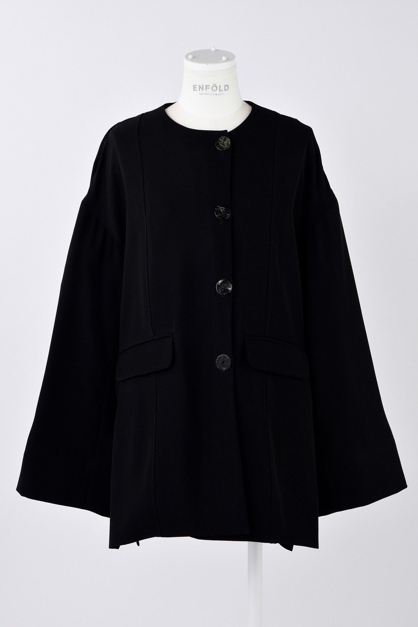 【エンフォルド/ENFOLD】のPEツイル ダブルBOX JK/ジャケット インテリア・キッズ・メンズ・レディースファッション・服の通販 founy(ファニー) 　ファッション　Fashion　レディースファッション　Fashion for Women　アウター　Coat / Outerwear Collection　レディースジャケット・軽アウター　Jackets　ジャケット　Jacket, Outerwear　ダブル　Double, Double-Breasted　ツイル　Twist, Twisted Detail　ワイド　Wide, Wide Fit　ブラック|ID: prp329100004403540 ipo3291000000032961296