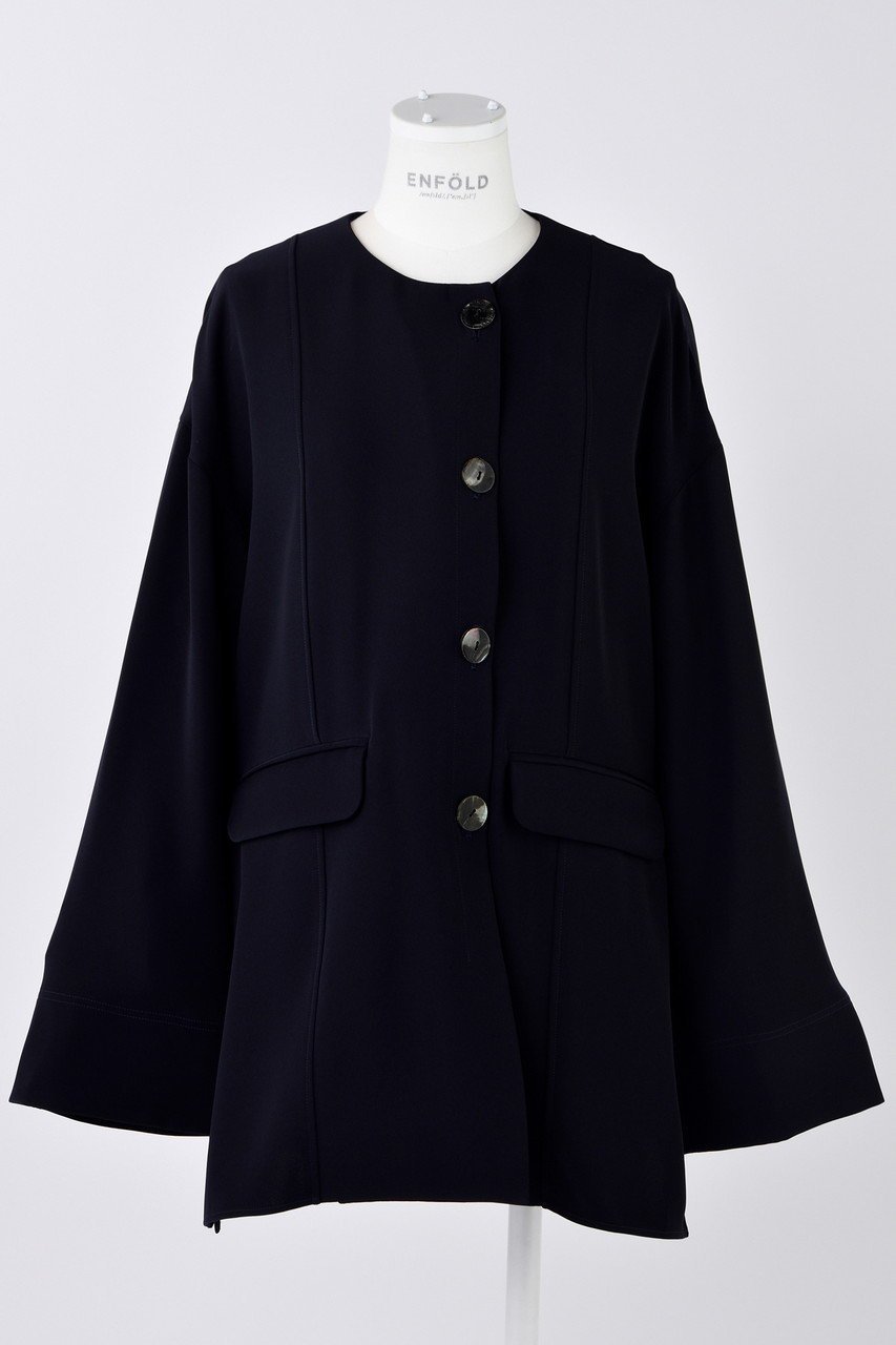 【エンフォルド/ENFOLD】のPEツイル ダブルBOX JK/ジャケット インテリア・キッズ・メンズ・レディースファッション・服の通販 founy(ファニー) 　ファッション　Fashion　レディースファッション　Fashion for Women　アウター　Coat / Outerwear Collection　レディースジャケット・軽アウター　Jackets　ジャケット　Jacket, Outerwear　ダブル　Double, Double-Breasted　ツイル　Twist, Twisted Detail　ワイド　Wide, Wide Fit　ダークネイビー|ID: prp329100004403540 ipo3291000000032961300