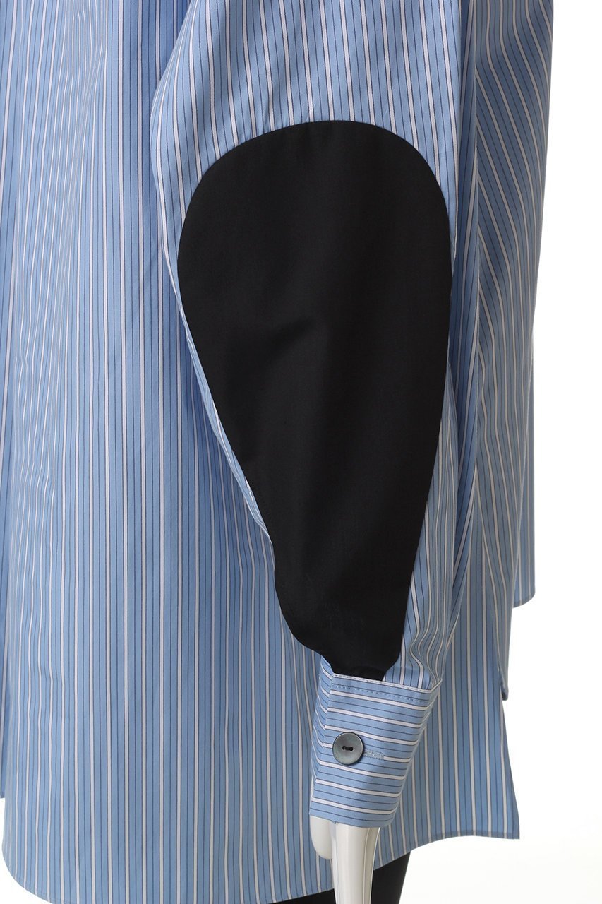 【ナゴンスタンス/nagonstans】のCombi Stripe バイカラーフレアSH/シャツ 人気、トレンドファッション・服の通販 founy(ファニー) 　ファッション　Fashion　レディースファッション　Fashion for Women　トップス・カットソー　Cut & Sew Tops　シャツ・ブラウス・オフィスカジュアル　Elegant Blouses & Button-Ups　シンプル　Simple, Minimal　スリーブ　Sleeve, Long Sleeve / Short Sleeve　ポケット　Pocket, Pocket Detail　ロング　Long, Long-Length　other-6|ID: prp329100004403559 ipo3291000000036071318