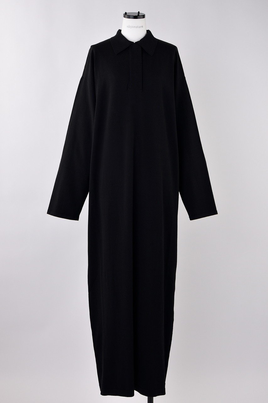 【ナゴンスタンス/nagonstans】のニットポロドレス インテリア・キッズ・メンズ・レディースファッション・服の通販 founy(ファニー) 　ファッション　Fashion　レディースファッション　Fashion for Women　ワンピース　Dresses　フォーマル・パーティードレス・結婚式用ドレス　Elegant & Casual Dresses　チュニック　Tunic Tops & Dresses　チュニック　Tunic, Long Top　ボーダー　Border, Stripe　ポロシャツ　Polo Shirt, Collared Tee　リラックス　Relax, Relaxed Fit　ロング　Long, Long-Length　春　Spring　秋　Autumn　Black|ID: prp329100004403565 ipo3291000000035737248