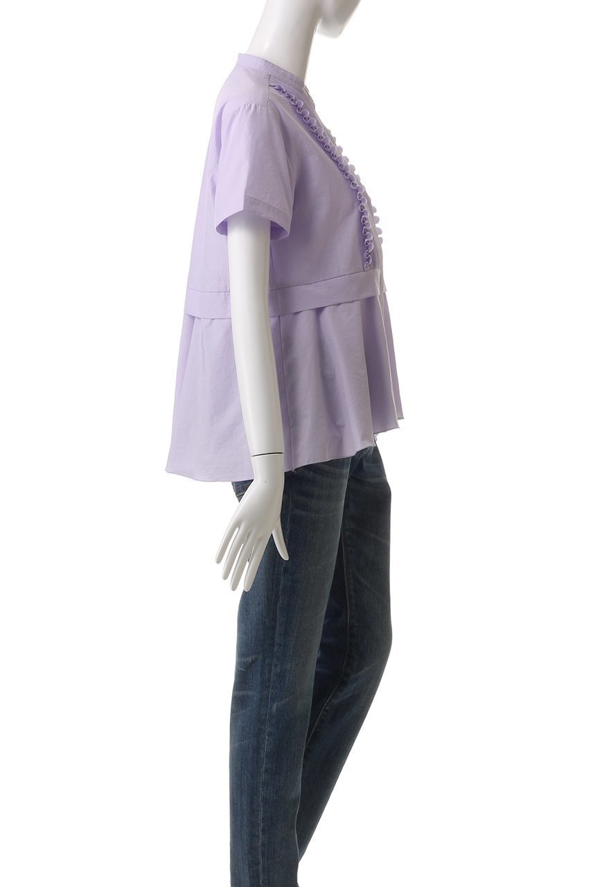 【マリリンムーン/MARILYN MOON】のタックフリルフレアハーフスリーブシャツ 人気、トレンドファッション・服の通販 founy(ファニー) 　ファッション　Fashion　レディースファッション　Fashion for Women　トップス・カットソー　Cut & Sew Tops　シャツ・ブラウス・オフィスカジュアル　Elegant Blouses & Button-Ups　ショート　Short, Short Length　スリーブ　Sleeve, Long Sleeve / Short Sleeve　デニム　Denim, Jeans Material　バランス　Balance, Style Balance　フリル　Frill, Ruffle　ワイド　Wide, Wide Fit　人気　Popular, Best Seller　半袖　Short Sleeve, Half Sleeve　other-3|ID: prp329100004406023 ipo3291000000035559341