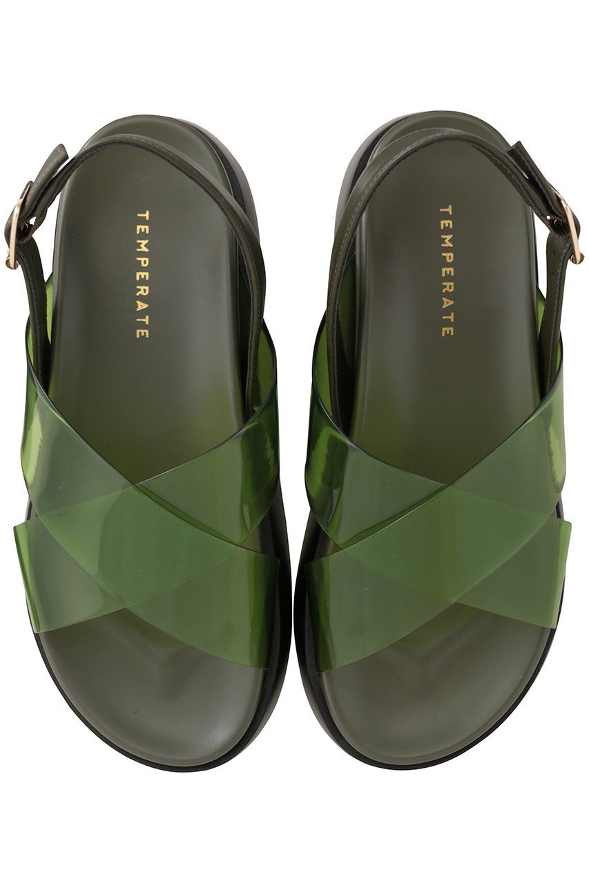 【テンパレイト/TEMPERATE】のSAMUEL クロスベルトサンダル(レイン対応) インテリア・キッズ・メンズ・レディースファッション・服の通販 founy(ファニー) 　ファッション　Fashion　レディースファッション　Fashion for Women　ベルト&ウエストマーク　Belts & Waist Accessories　2026年　2026　シューズ　Shoes, Footwear　トレンド　Trend, Trending Now　ラバー　Rubber, Rubber Sole　ループ　Loop, Loop Knit　レイン　Rain, Rainproof　夏　Summer　春　Spring　S/S・春夏　SS, Spring/Summer, Warm Season　グリーン|ID: prp329100004406024 ipo3291000000035999589