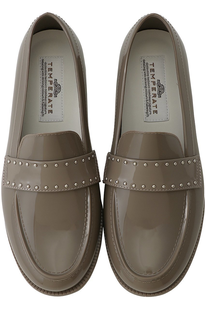 【テンパレイト/TEMPERATE】のKEITH シルバースタッズ スリッポン(レイン対応) インテリア・キッズ・メンズ・レディースファッション・服の通販 founy(ファニー) 　ファッション　Fashion　レディースファッション　Fashion for Women　インソール　Shoe Insole　エナメル　Patent Leather　シューズ　Shoes, Footwear　シンプル　Simple, Minimal　スリッポン　Slip-On, Loafer　ラバー　Rubber, Rubber Sole　レイン　Rain, Rainproof　再入荷　Restock / Back in Stock　グレー|ID: prp329100004406027 ipo3291000000036371017