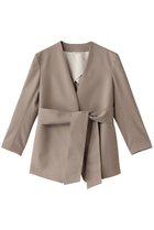 【エステータ/esteta】のコットンダブルクロス ノーカラージャケット トップベージュ|ID:prp329100004406028