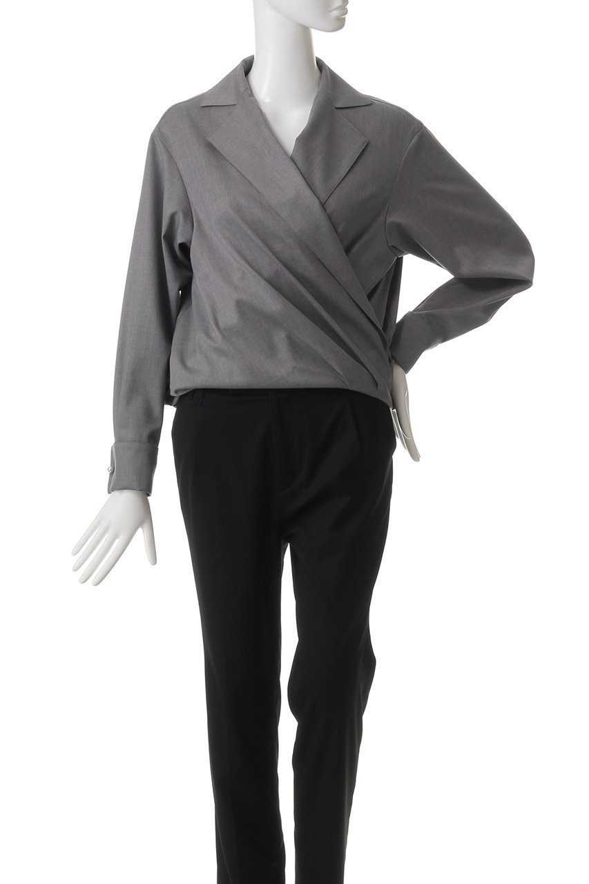 【エステータ/esteta】のウールシルクギャバジン テーラードブラウス 人気、トレンドファッション・服の通販 founy(ファニー) 　ファッション　Fashion　レディースファッション　WOMEN　トップス・カットソー　Tops/Tshirt　シャツ/ブラウス　Shirts/Blouses　エレガント 上品　Elegant　スリーブ　Sleeve　ドレープ　Drape　フロント　Front　モダン　Modern　ラップ　Wrap　ロング　Long　再入荷　Restock/Back In Stock/Re Arrival　other-2|ID: prp329100004406030 ipo3291000000031269065
