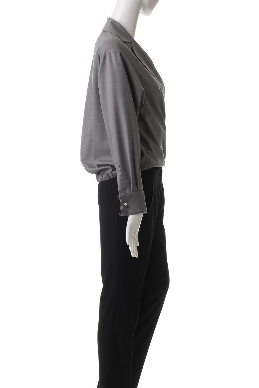 【エステータ/esteta】のウールシルクギャバジン テーラードブラウス 人気、トレンドファッション・服の通販 founy(ファニー) 　ファッション　Fashion　レディースファッション　WOMEN　トップス・カットソー　Tops/Tshirt　シャツ/ブラウス　Shirts/Blouses　エレガント 上品　Elegant　スリーブ　Sleeve　ドレープ　Drape　フロント　Front　モダン　Modern　ラップ　Wrap　ロング　Long　再入荷　Restock/Back In Stock/Re Arrival　other-3|ID: prp329100004406030 ipo3291000000031269066