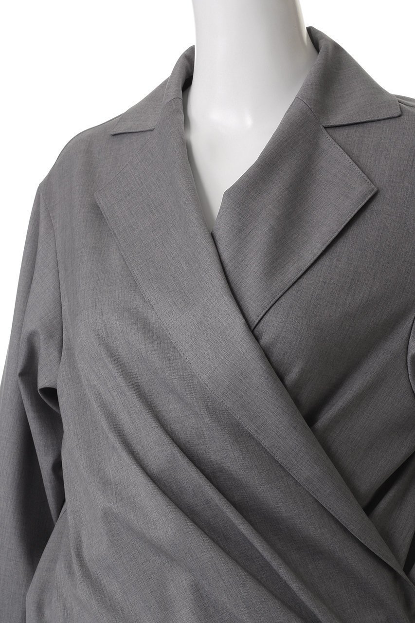 【エステータ/esteta】のウールシルクギャバジン テーラードブラウス 人気、トレンドファッション・服の通販 founy(ファニー) 　ファッション　Fashion　レディースファッション　WOMEN　トップス・カットソー　Tops/Tshirt　シャツ/ブラウス　Shirts/Blouses　エレガント 上品　Elegant　スリーブ　Sleeve　ドレープ　Drape　フロント　Front　モダン　Modern　ラップ　Wrap　ロング　Long　再入荷　Restock/Back In Stock/Re Arrival　other-5|ID: prp329100004406030 ipo3291000000031330912