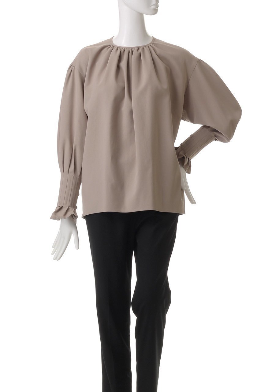 【エステータ/esteta】のコットンダブルクロス 長袖ブラウス 人気、トレンドファッション・服の通販 founy(ファニー) 　ファッション　Fashion　レディースファッション　Fashion for Women　トップス・カットソー　Cut & Sew Tops　シャツ・ブラウス・オフィスカジュアル　Elegant Blouses & Button-Ups　エレガント 上品　Elegant　ギャザー　Gathered, Ruffled　シンプル　Simple, Minimal　スラックス　Slacks, Dress Pants　スリーブ　Sleeve, Long Sleeve / Short Sleeve　フリル　Frill, Ruffle　ロング　Long, Long-Length　再入荷　Restock / Back in Stock　長袖　Long Sleeve, Full Sleeve　other-2|ID: prp329100004406032 ipo3291000000035062794