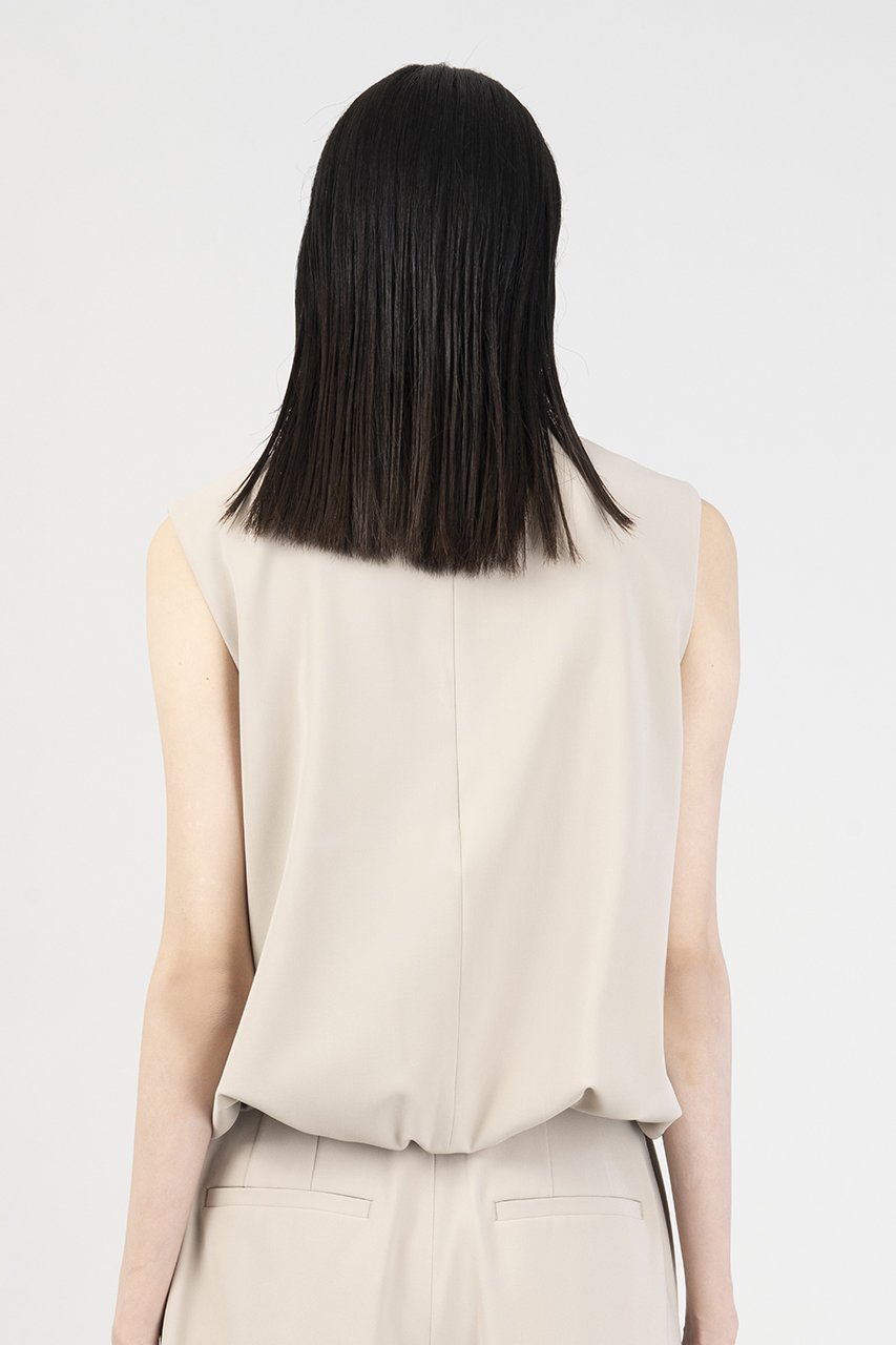 【エステータ/esteta】のコットンダブルクロス ノースリーブブラウス 人気、トレンドファッション・服の通販 founy(ファニー) 　ファッション　Fashion　レディースファッション　Fashion for Women　トップス・カットソー　Cut & Sew Tops　キャミソール&ノースリーブ　Camisoles & Sleeveless Tops　シャツ・ブラウス・オフィスカジュアル　Elegant Blouses & Button-Ups　エレガント 上品　Elegant　ドレープ　Drape, Draping Fabric　ノースリーブ　Sleeveless, No-Sleeve　フロント　Front, Front Design　other-7|ID: prp329100004406033 ipo3291000000032860601