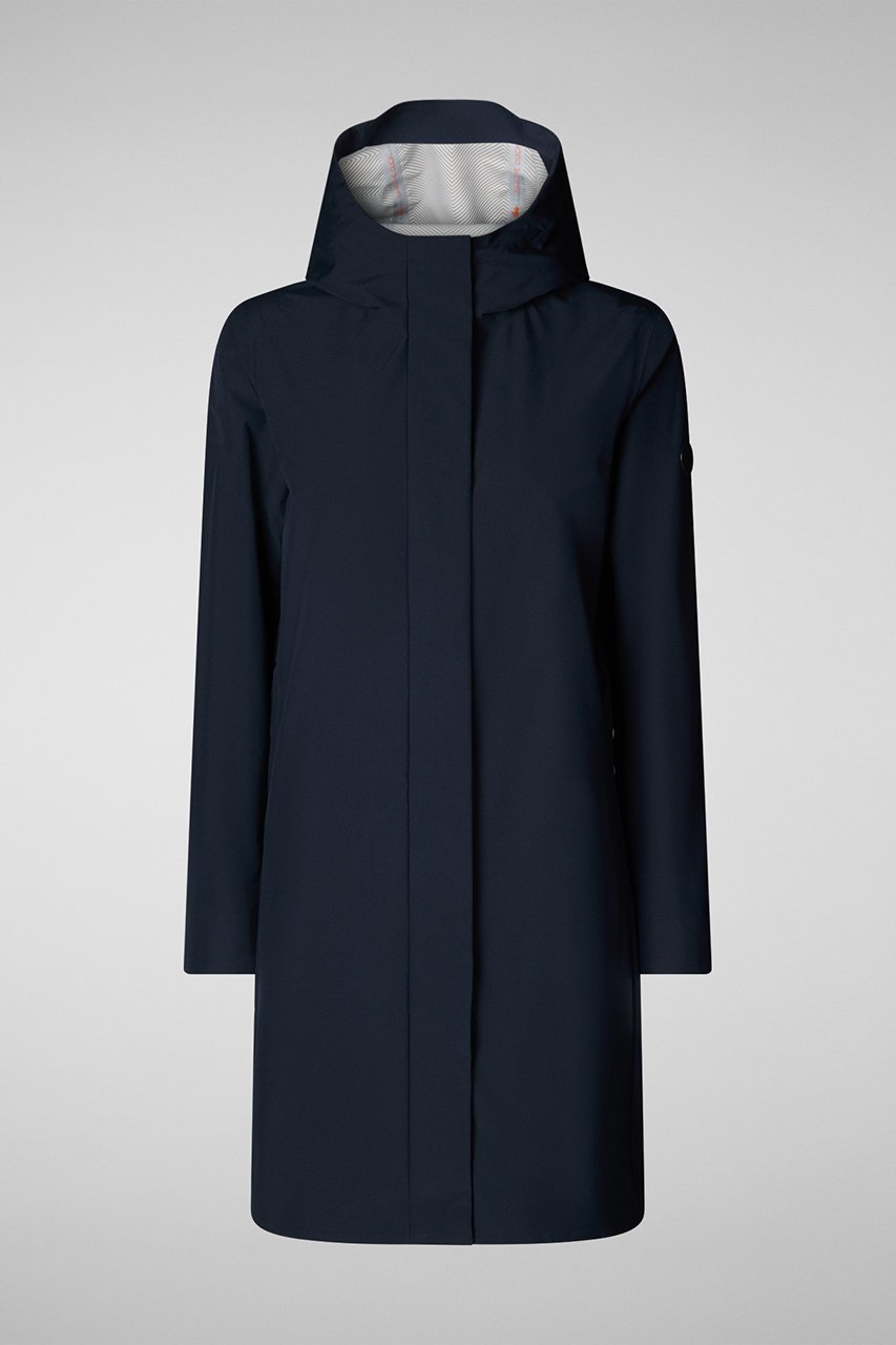 【セーブ ザ ダック/SAVE THE DUCK】のMAYA D40059W DARK20 リサイクルポリエステル ミドルジャケット インテリア・キッズ・メンズ・レディースファッション・服の通販 founy(ファニー) 　ファッション　Fashion　レディースファッション　Fashion for Women　アウター　Coat / Outerwear Collection　レディースジャケット・軽アウター　Jackets　ブルゾンジャケット・スポーティアウター　Blouson Jackets　ジャケット　Jacket, Outerwear　ドローコード　Drawcord, Drawstring Cord　ブルゾン　Blouson, Bomber Jacket　ミドル　Middle Length, Mid Height　ラウンド　Round, Round Neck　ブルーブラック|ID: prp329100004406034 ipo3291000000036405206