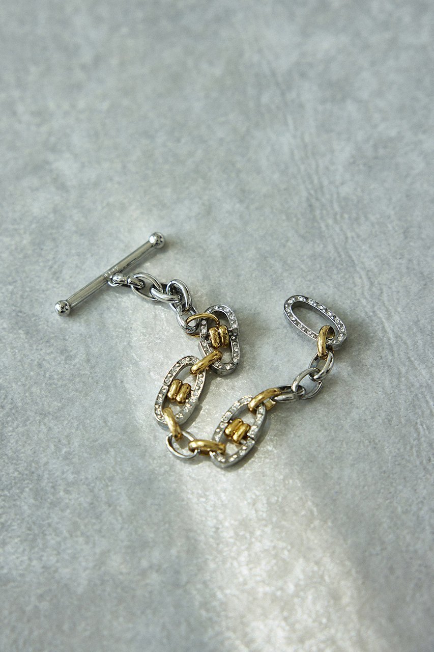 【アデル ビジュー/ADER bijoux】のFER A CHEVAL mix chain ブレスレット 人気、トレンドファッション・服の通販 founy(ファニー) 　ファッション　Fashion　レディースファッション　Fashion for Women　ジュエリー　Jewelry　チェーン＆カフブレスレット　Cuff & Chain Bracelets　バングル・カフブレスレット　Bangles & Cuff Bracelets　おすすめ　Recommended / Our Picks　エレガント 上品　Elegant　ガラス　Glass, Glassware　クリスタル　Crystal, Swarovski　チェーン　Chain, Chain Strap　ブレスレット　Bracelet, Wristband　other-4|ID: prp329100004406068 ipo3291000000031269193